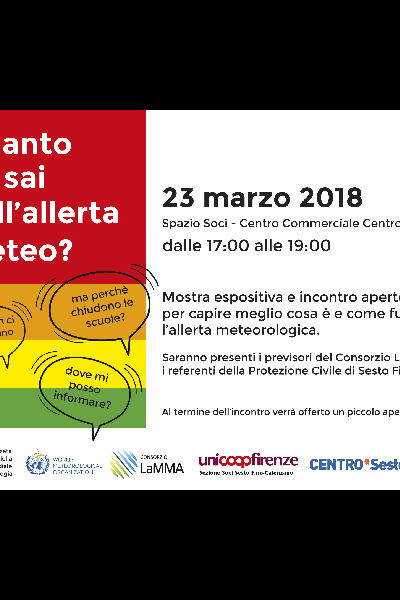 Evento organizzato da Protezione Civile Sesto Fiorentino e Consorzio LaMMA